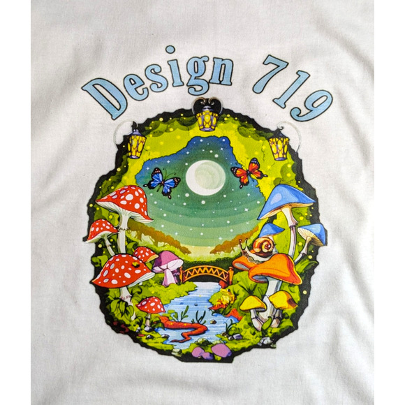 Custom Logo White T-shirt - Mushroom   - Size XL - Picture 4 of 6